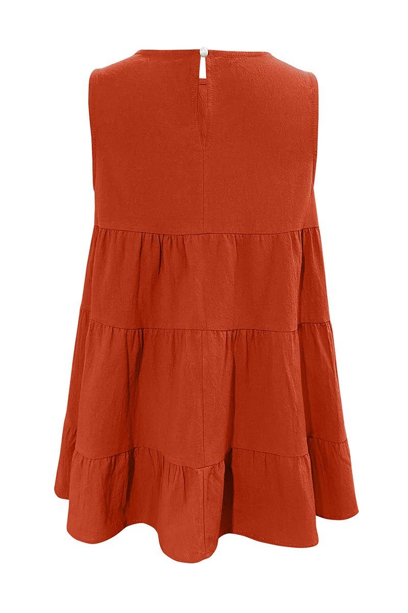 LOOSE ROUND NECK SLEEVELESS VEST WITH LARGE SWING