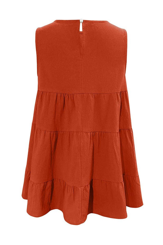 LOOSE ROUND NECK SLEEVELESS VEST WITH LARGE SWING
