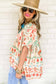 VINTAGE PRINTED SHORT-SLEEVED CHIFFON TOP