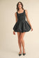BUBBLE HEM MIXED MEDIA MINI DRESS