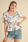 EXCLUSIVE PRINT FLORAL PEPLUM WAIST TOP