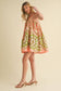 EXCLUSIVE PRINT MINI DRESS WITH PLEATING