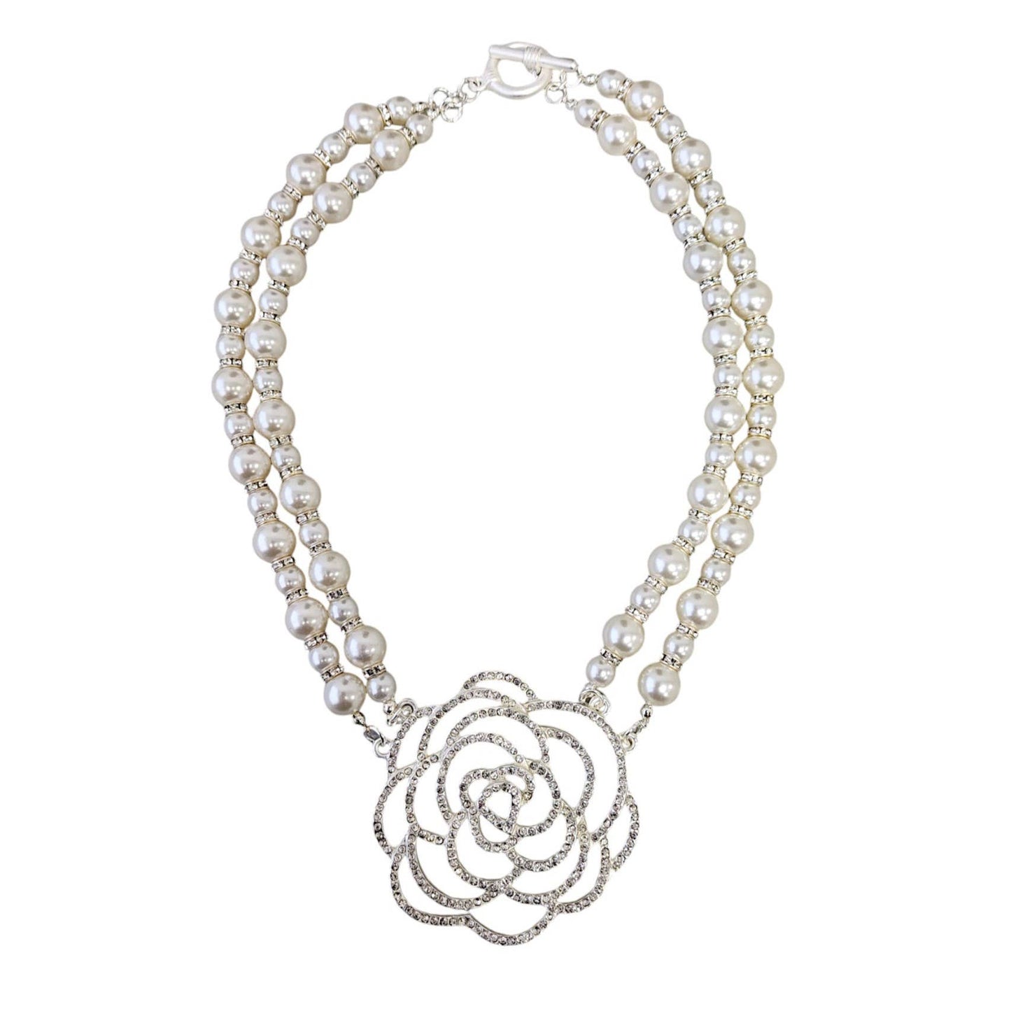 Pearl with Flower Pendant Necklace