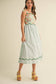 SCALLOPED MIXED PRINT MIDI DRESS