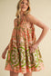 EXCLUSIVE PRINT MINI DRESS WITH PLEATING