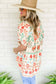 VINTAGE PRINTED SHORT-SLEEVED CHIFFON TOP