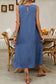PULLOVER ROUND NECK SLEEVELESS POCKET MAXI DRESS