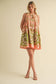 EXCLUSIVE PRINT MINI DRESS WITH PLEATING