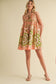 EXCLUSIVE PRINT MINI DRESS WITH PLEATING