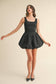 BUBBLE HEM MIXED MEDIA MINI DRESS