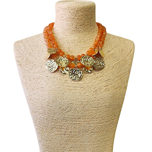 Beaded Coin Necklace
