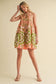 EXCLUSIVE PRINT MINI DRESS WITH PLEATING