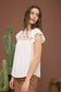 FLORAL EMBROIDERED YOKE RUFFLE SLEEVE TOP