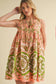 EXCLUSIVE PRINT MINI DRESS WITH PLEATING