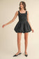 BUBBLE HEM MIXED MEDIA MINI DRESS