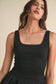 BUBBLE HEM MIXED MEDIA MINI DRESS