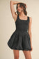 BUBBLE HEM MIXED MEDIA MINI DRESS