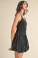 BUBBLE HEM MIXED MEDIA MINI DRESS