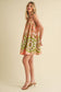 EXCLUSIVE PRINT MINI DRESS WITH PLEATING