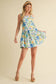 EXCLUSIVE PRINT RUFFLED DROP WAIST MINI DRESS