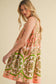 EXCLUSIVE PRINT MINI DRESS WITH PLEATING