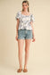 EXCLUSIVE PRINT FLORAL PEPLUM WAIST TOP