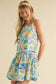 EXCLUSIVE PRINT RUFFLED DROP WAIST MINI DRESS