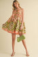 EXCLUSIVE PRINT MINI DRESS WITH PLEATING
