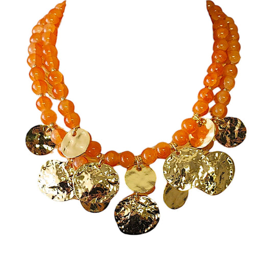 Beaded Coin Necklace